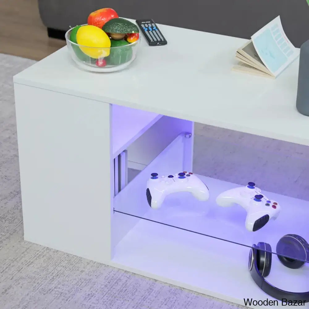 Amilliya Coffee And Center Table With Smart App Controlled Led Light