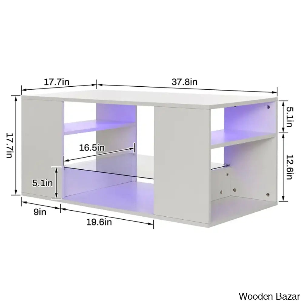 Amilliya Coffee And Center Table With Smart App Controlled Led Light