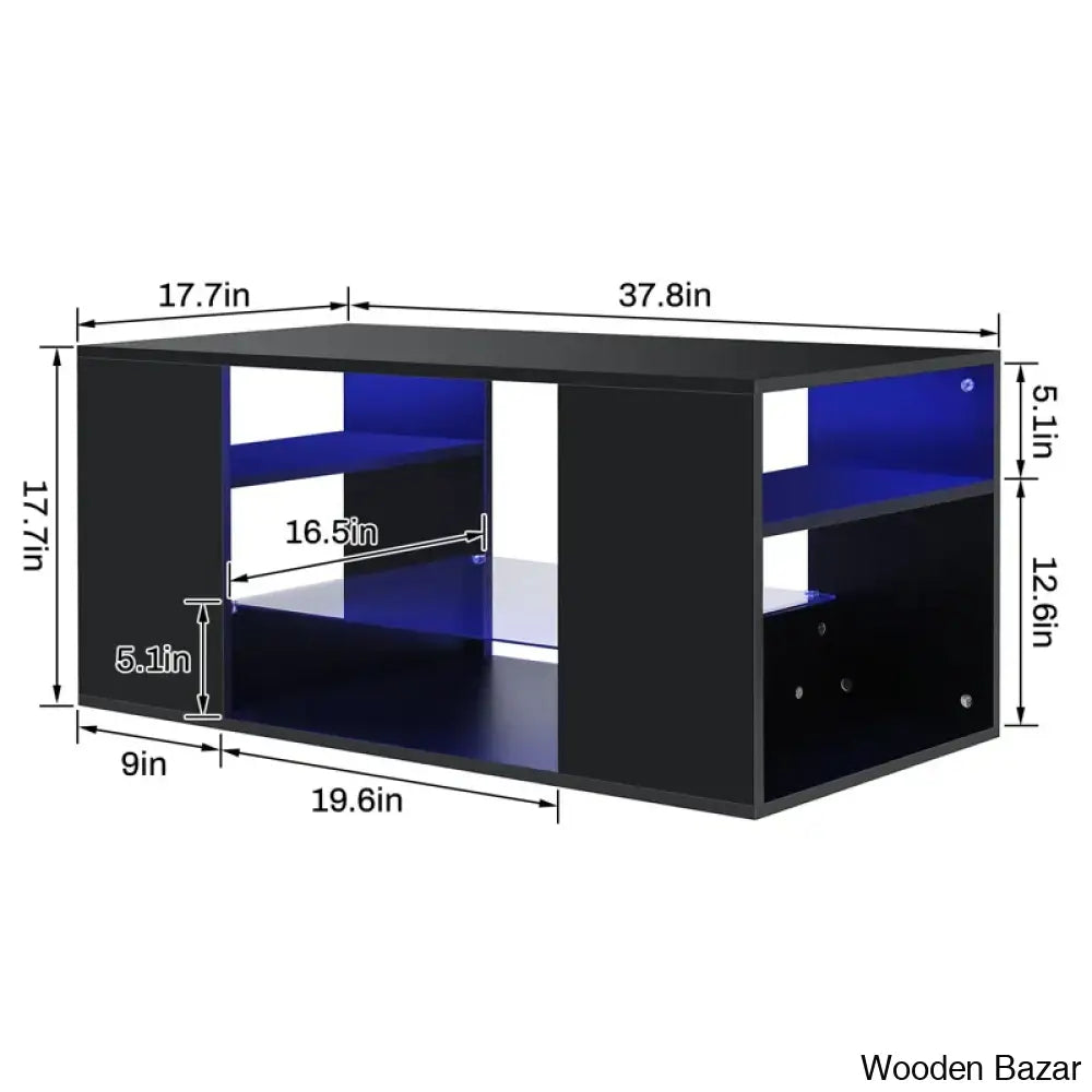 Amilliya Coffee And Center Table With Smart App Controlled Led Light