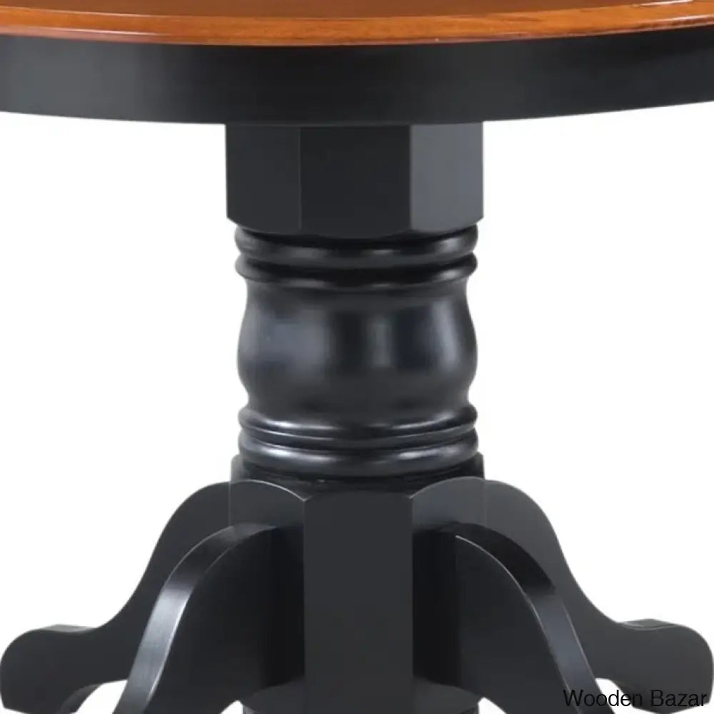 Amrohan 4 Seater Solid Wood Pedestal Dining Set