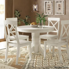 Amrohan 4 Seater Solid Wood Pedestal Dining Set