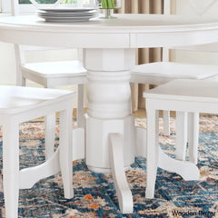 Amrohan 4 Seater Solid Wood Pedestal Dining Set