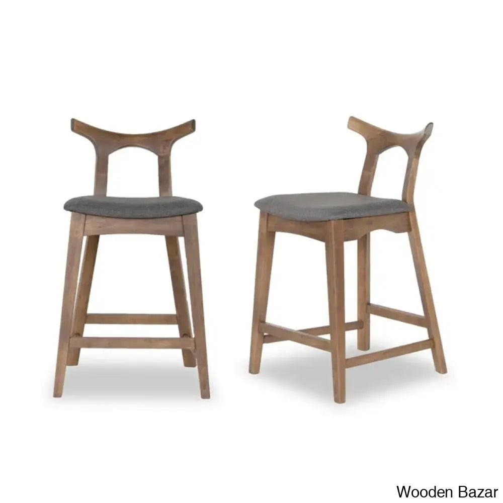 Anastasia Swivel Upholstered 24.5’’ Counter And Bar Stool With Solid Wood Frame