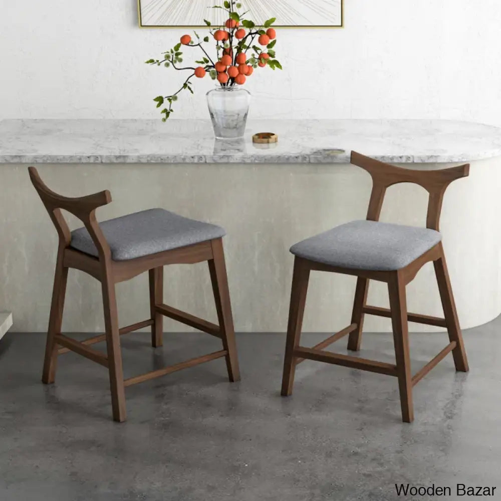 Anastasia Swivel Upholstered 24.5’’ Counter And Bar Stool With Solid Wood Frame