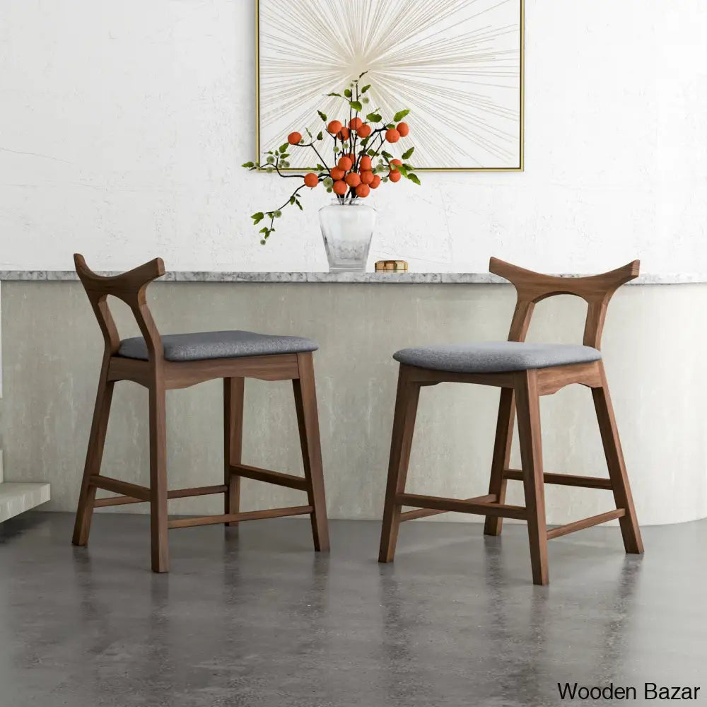 Anastasia Swivel Upholstered 24.5’’ Counter And Bar Stool With Solid Wood Frame