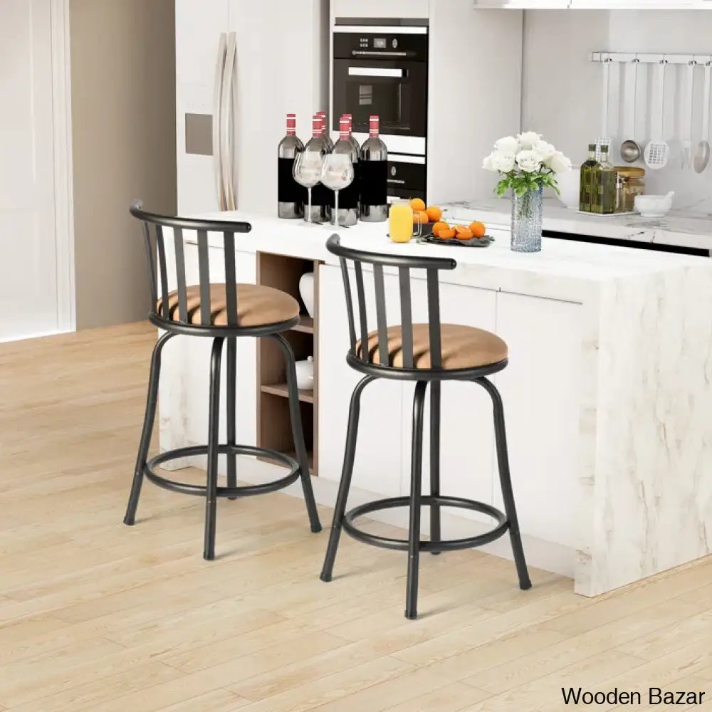 Andrienney Swivel Upholstered Counter And Bar Stool With Both 24’’/29’’ Legs Shipped (Set Of 2)