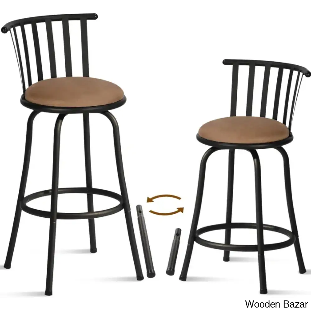 Andrienney Swivel Upholstered Counter And Bar Stool With Both 24’’/29’’ Legs Shipped (Set Of 2)