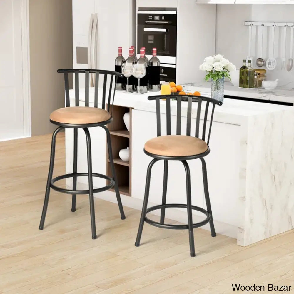 Andrienney Swivel Upholstered Counter And Bar Stool With Both 24’’/29’’ Legs Shipped (Set Of 2)