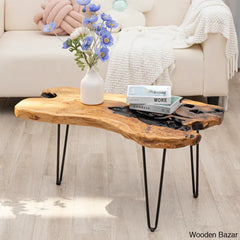 Aneitray Solid Wood Top Coffee And Center Table