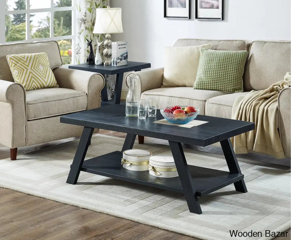 Angeleca Coffee And Center Table Black