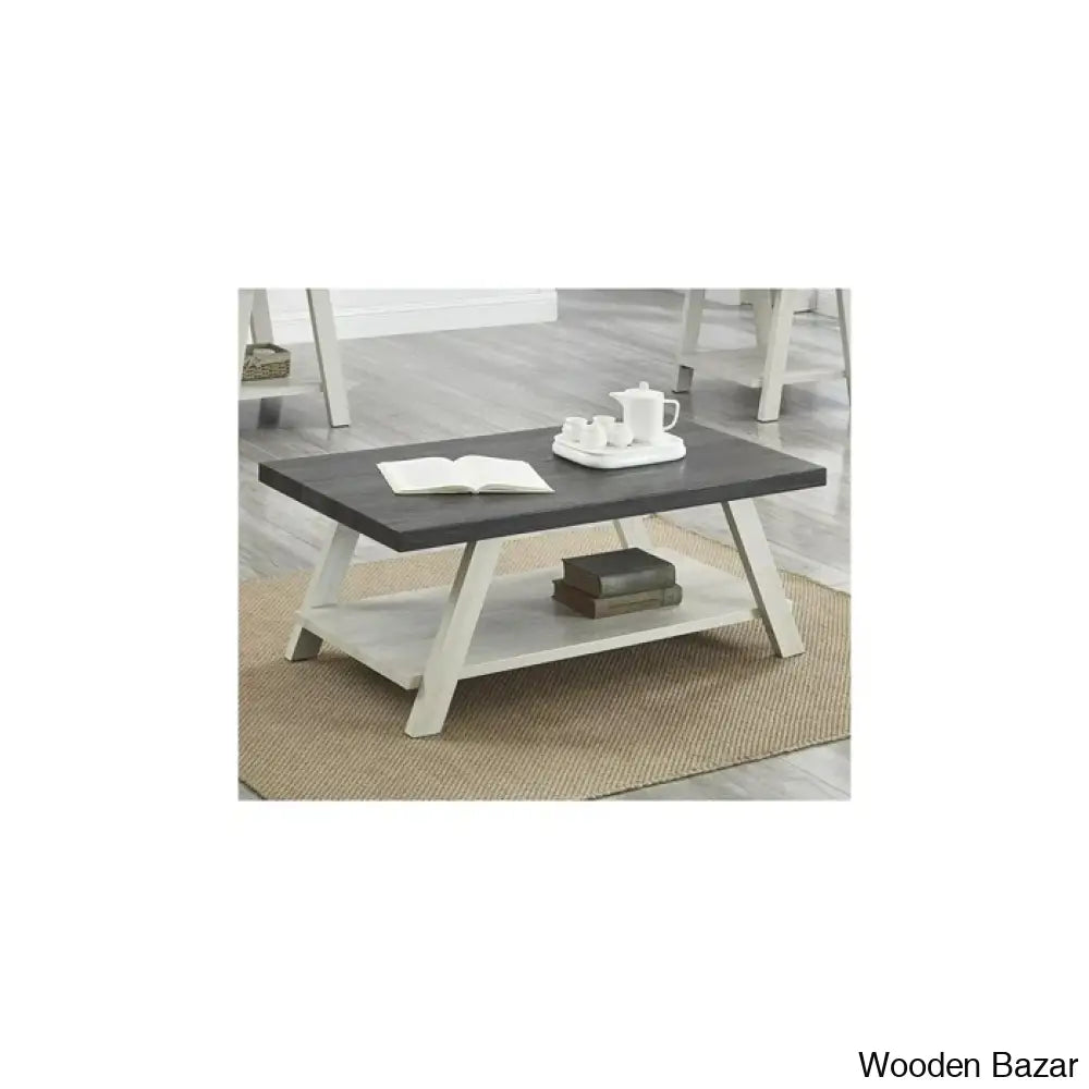 Angeleca Coffee And Center Table Charcoal Gray