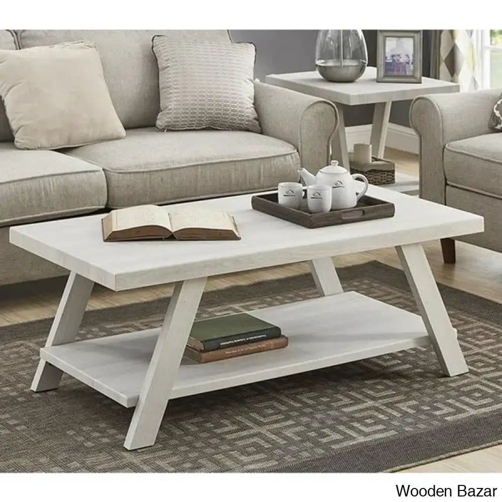 Angeleca Coffee And Center Table White