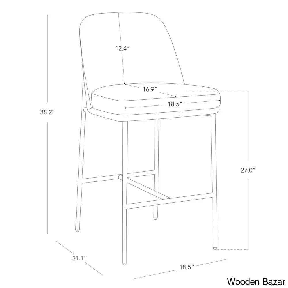 Angelicko Swivel Upholstered 27’’ Counter And Bar Stool With Metal Frame (Set Of 2)