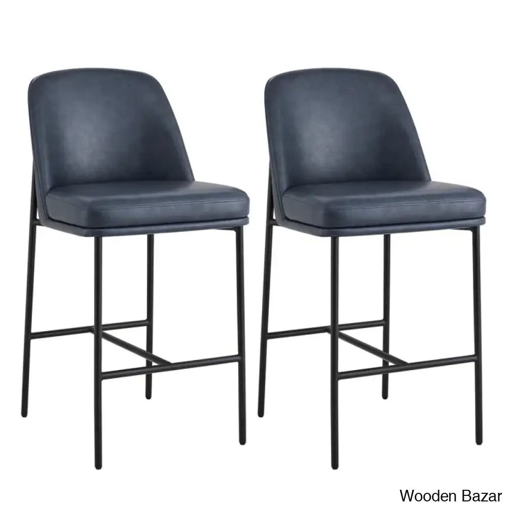 Angelicko Swivel Upholstered 27’’ Counter And Bar Stool With Metal Frame (Set Of 2)