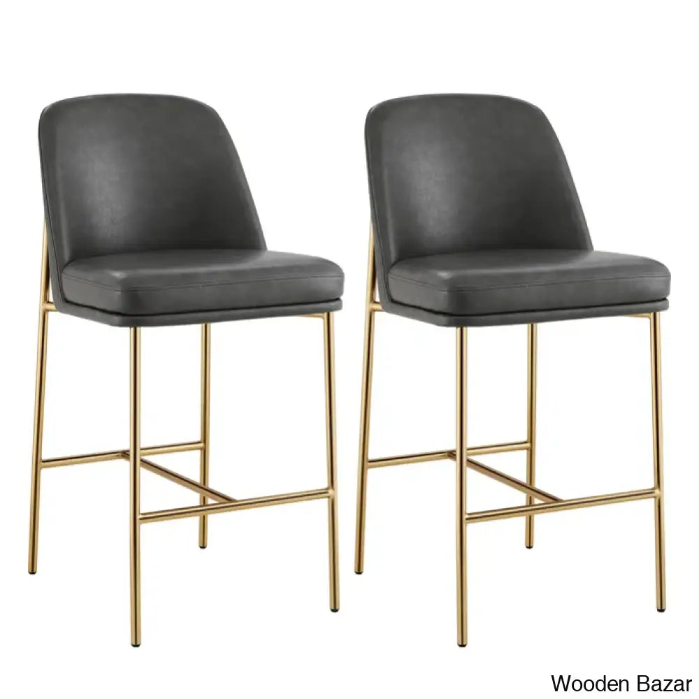 Angelicko Swivel Upholstered 27’’ Counter And Bar Stool With Metal Frame (Set Of 2)