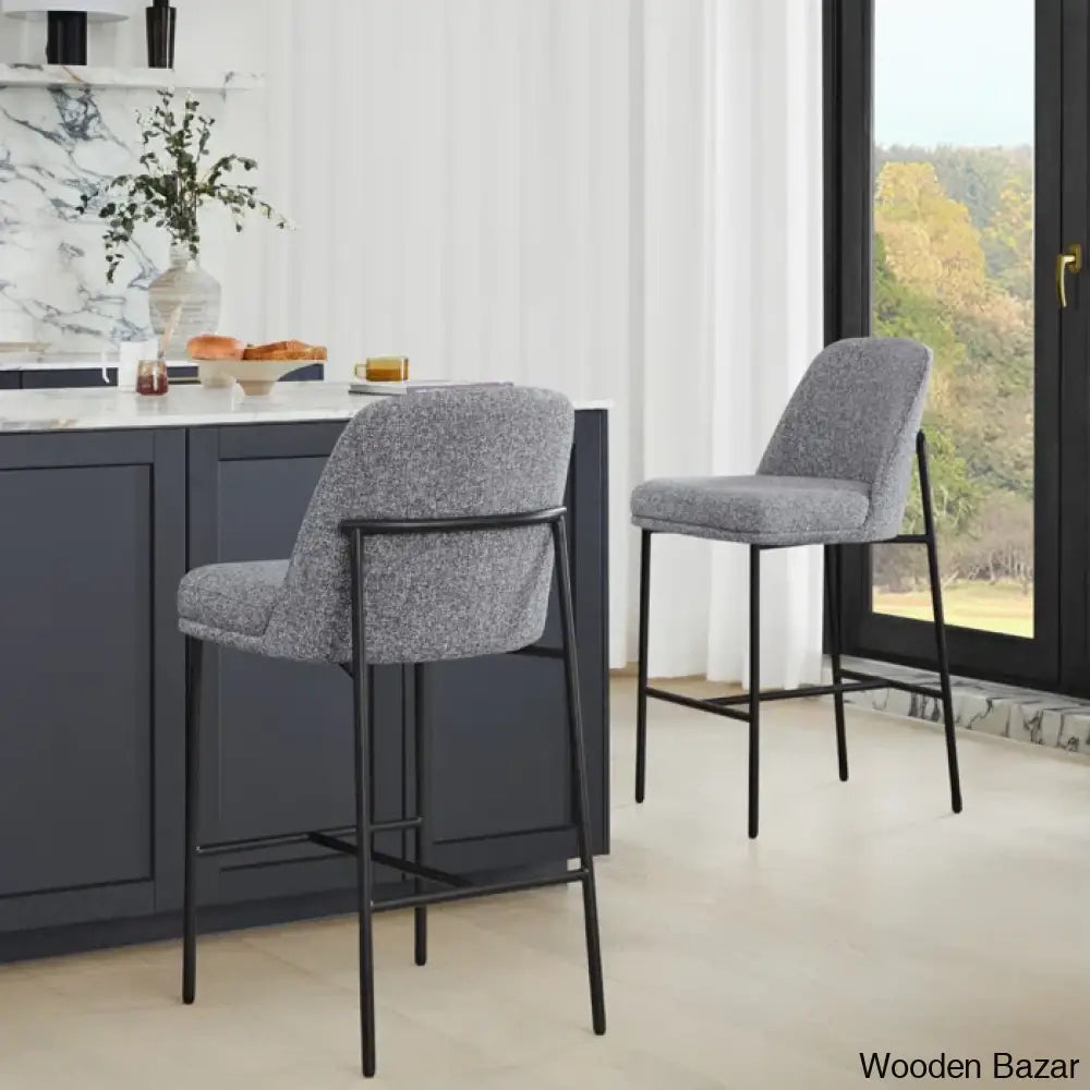 Angelickz Upholstered Counter And Bar Stool With Metal Frame