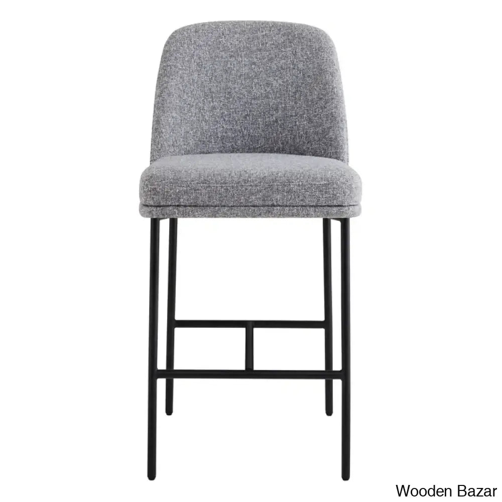 Angelickz Upholstered Counter And Bar Stool With Metal Frame Gray / 1 Piece