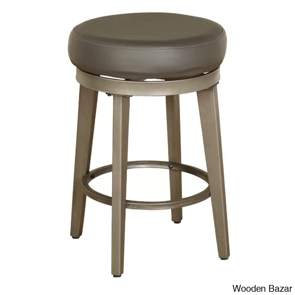 Angelo Swivel Upholstered Counter And Bar Stool With Metal Frame (Set Of 2)