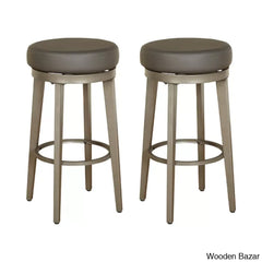 Angelo Swivel Upholstered Counter And Bar Stool With Metal Frame (Set Of 2) Gray / Bar (30.5’’