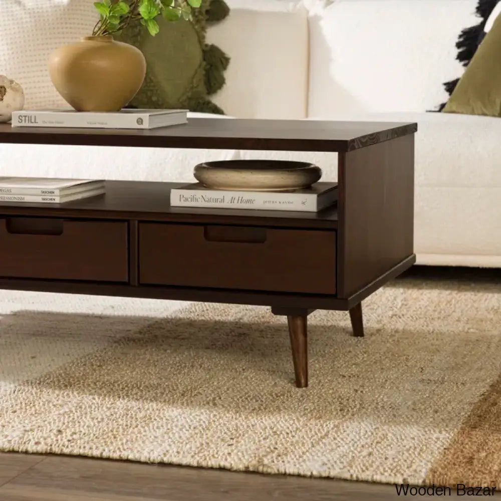 Angielina Solid Wood Coffee And Center Table