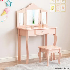 Animo Kids Vanity Set With Mirror - Wooden Bazar
