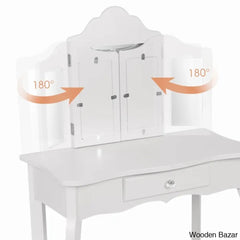 Animo Kids Vanity Set With Mirror - Wooden Bazar