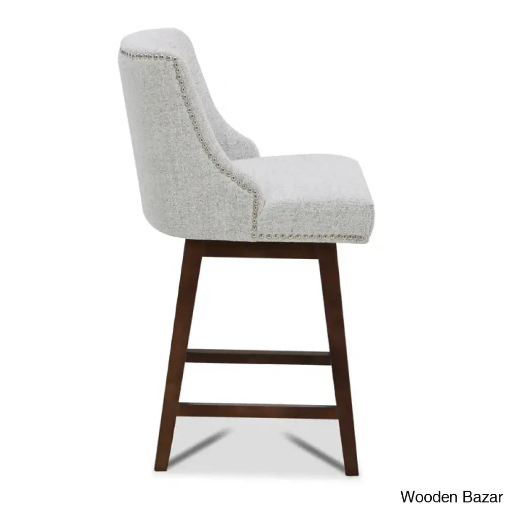 Annastine Swivel Upholstered 26’’ Counter And Bar Stool With Solid Wood Frame