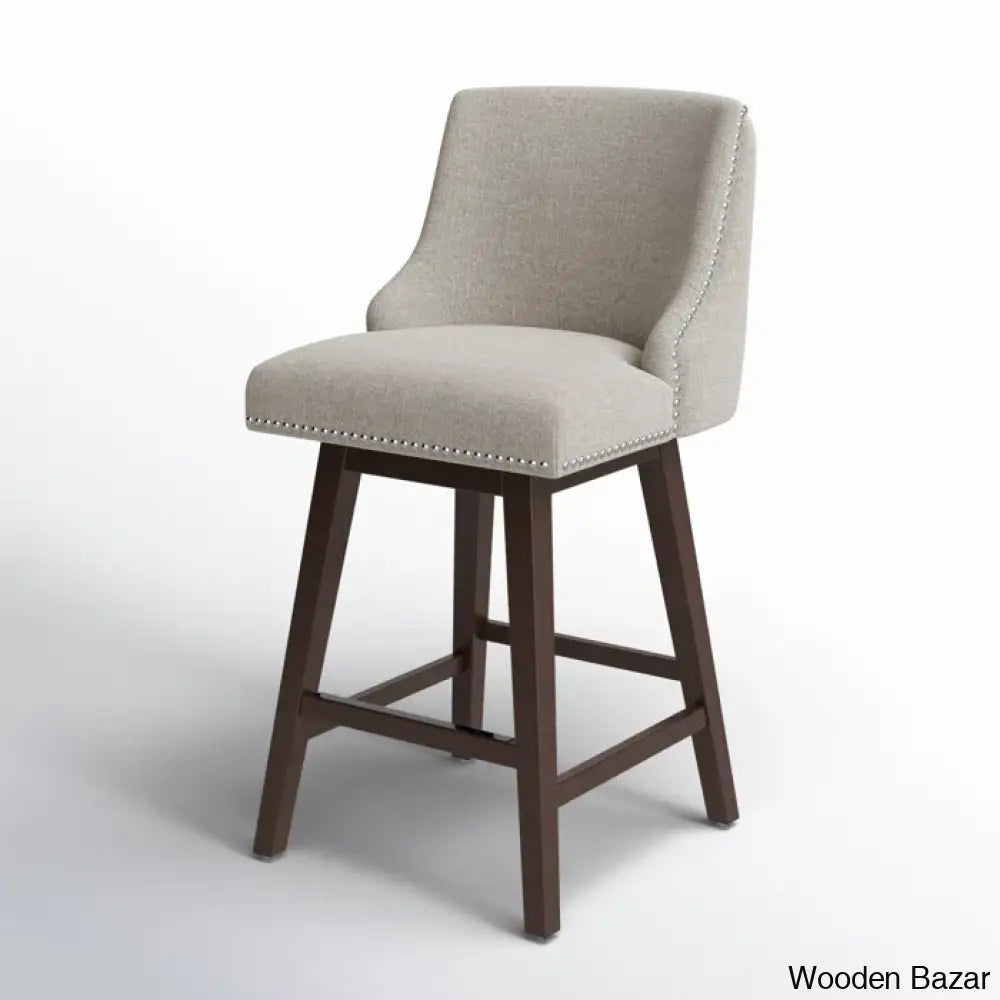 Annastine Swivel Upholstered 26’’ Counter And Bar Stool With Solid Wood Frame