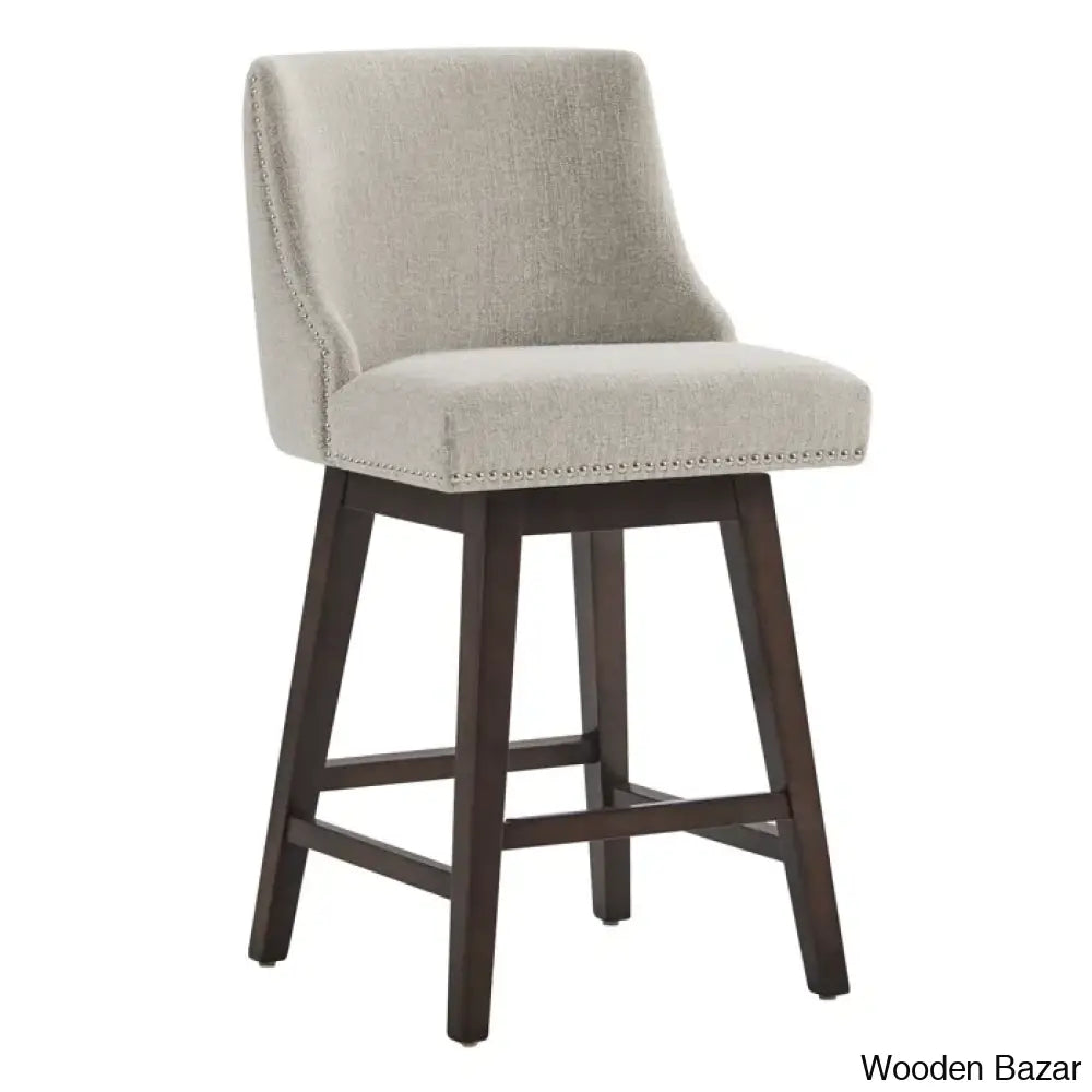 Annastine Swivel Upholstered 26’’ Counter And Bar Stool With Solid Wood Frame