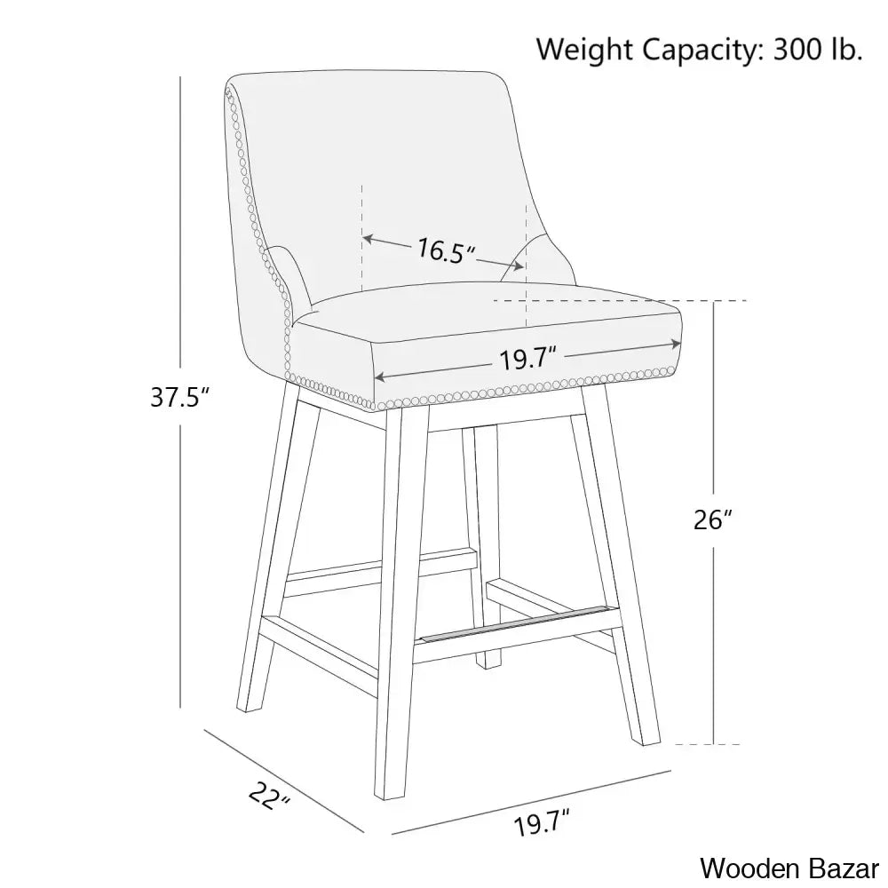 Annastine Swivel Upholstered 26’’ Counter And Bar Stool With Solid Wood Frame