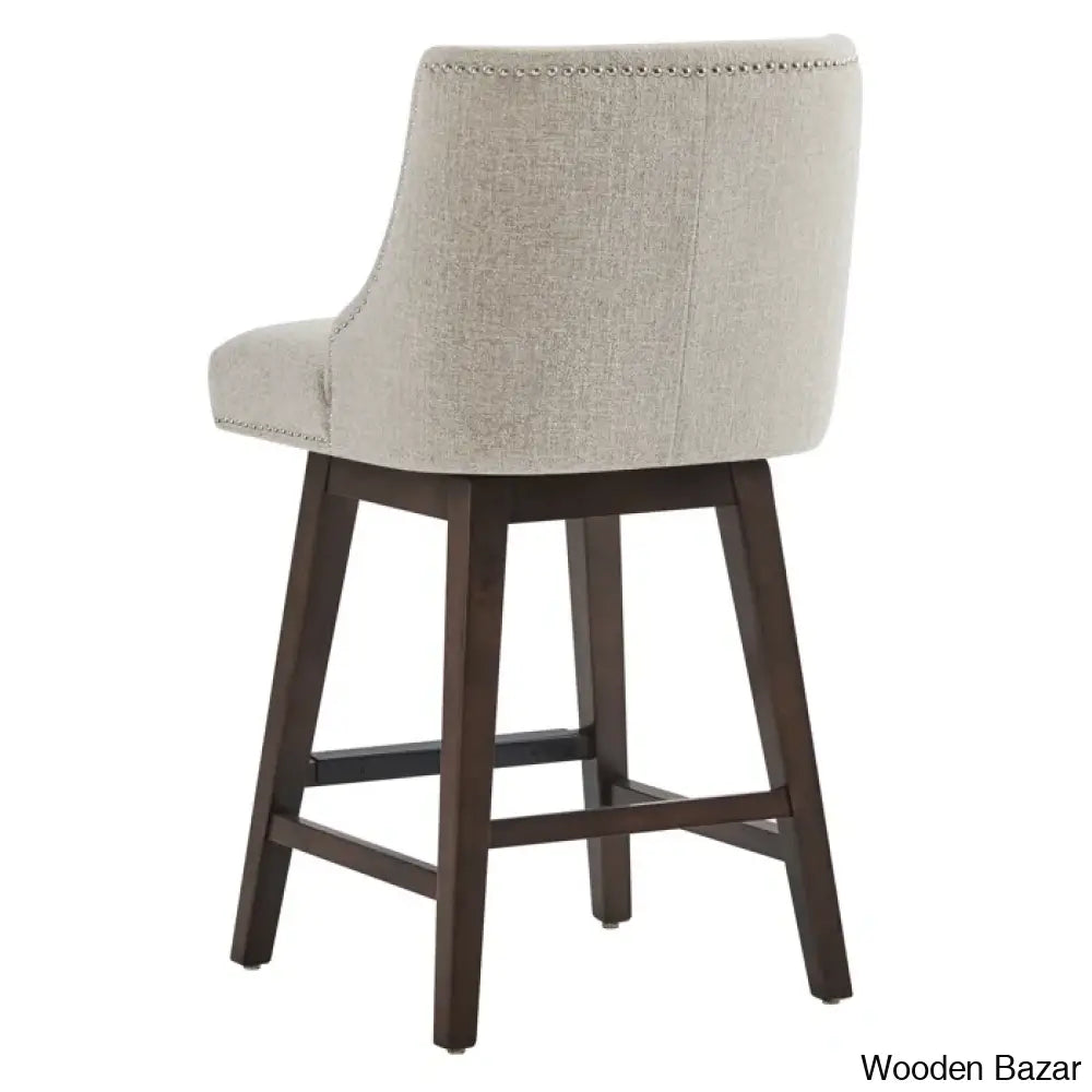 Annastine Swivel Upholstered 26’’ Counter And Bar Stool With Solid Wood Frame