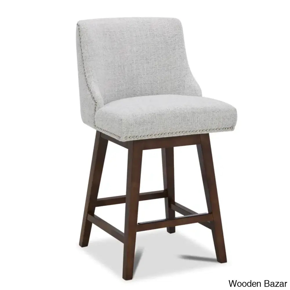 Annastine Swivel Upholstered 26’’ Counter And Bar Stool With Solid Wood Frame