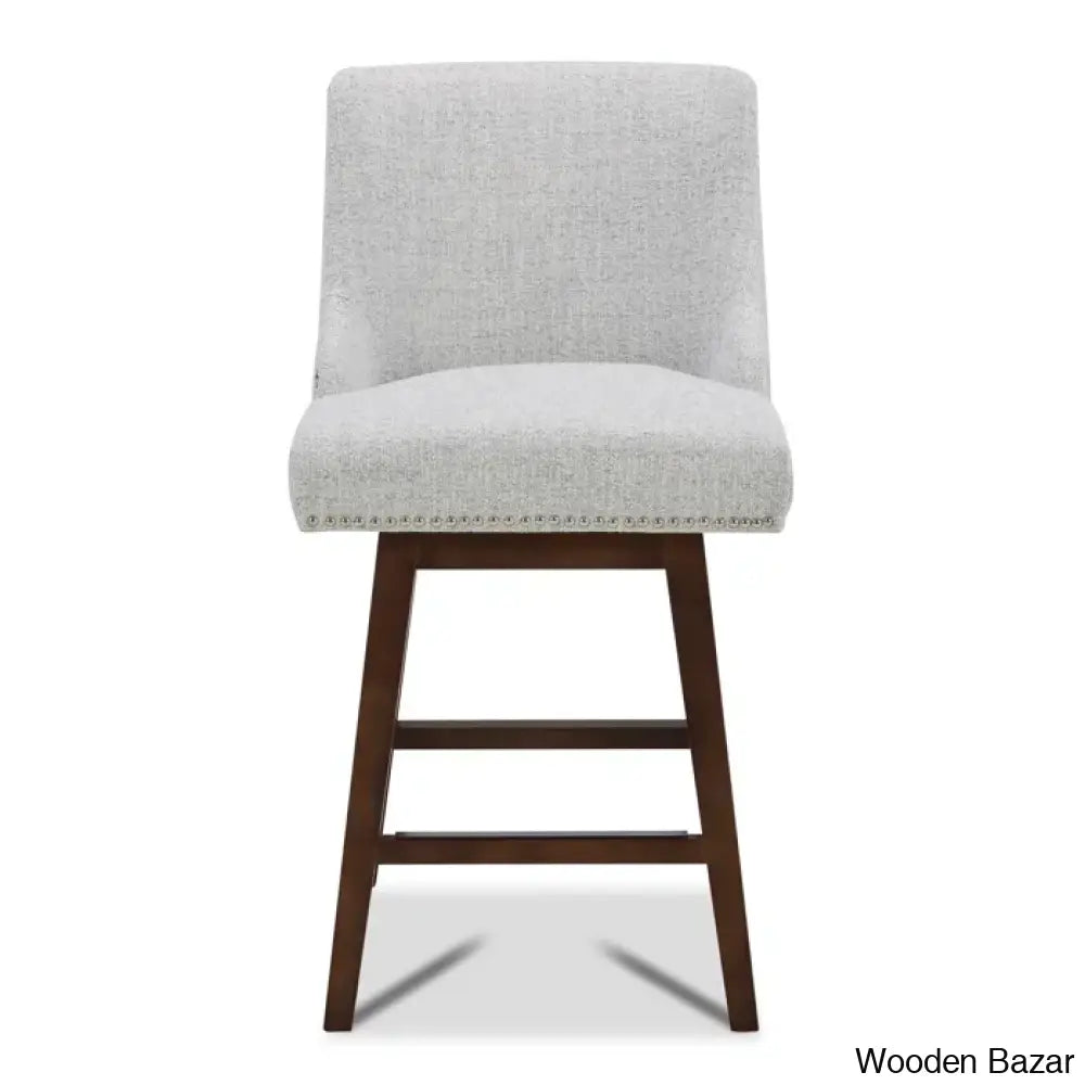 Annastine Swivel Upholstered 26’’ Counter And Bar Stool With Solid Wood Frame