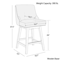 Annastine Swivel Upholstered 26’’ Counter And Bar Stool With Solid Wood Frame