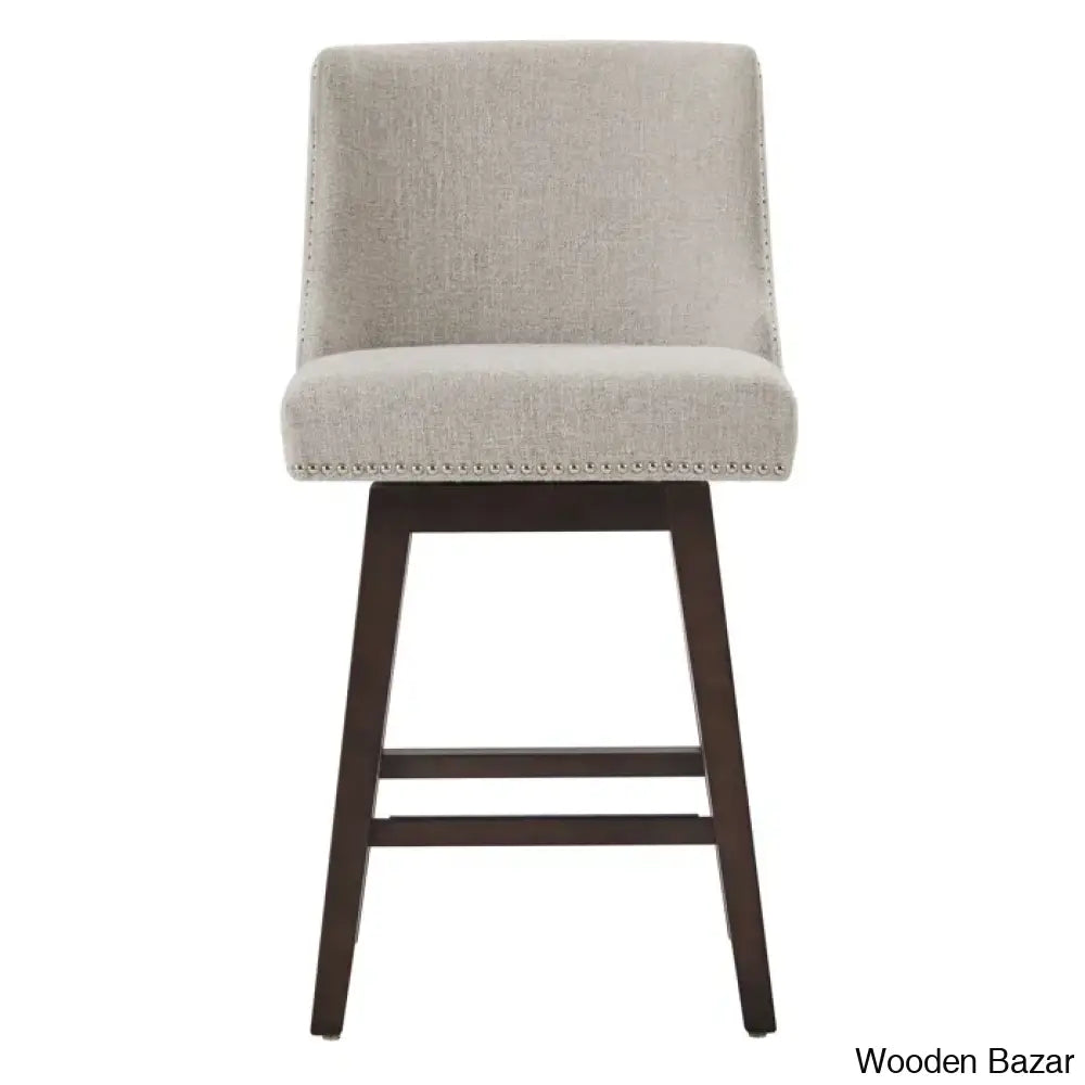 Annastine Swivel Upholstered 26’’ Counter And Bar Stool With Solid Wood Frame