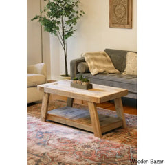 Annhey Pine Solid Wood Coffee And Center Table