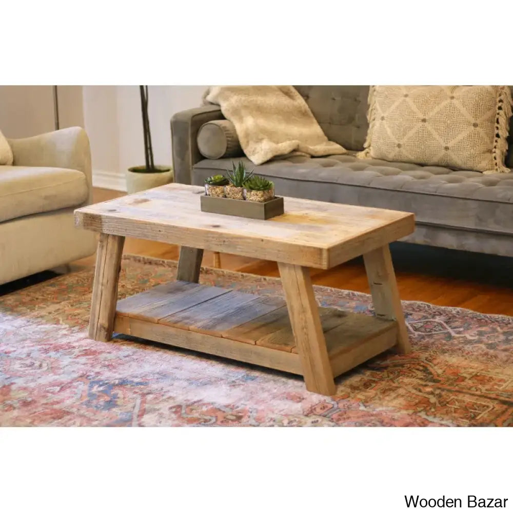 Annhey Pine Solid Wood Coffee And Center Table