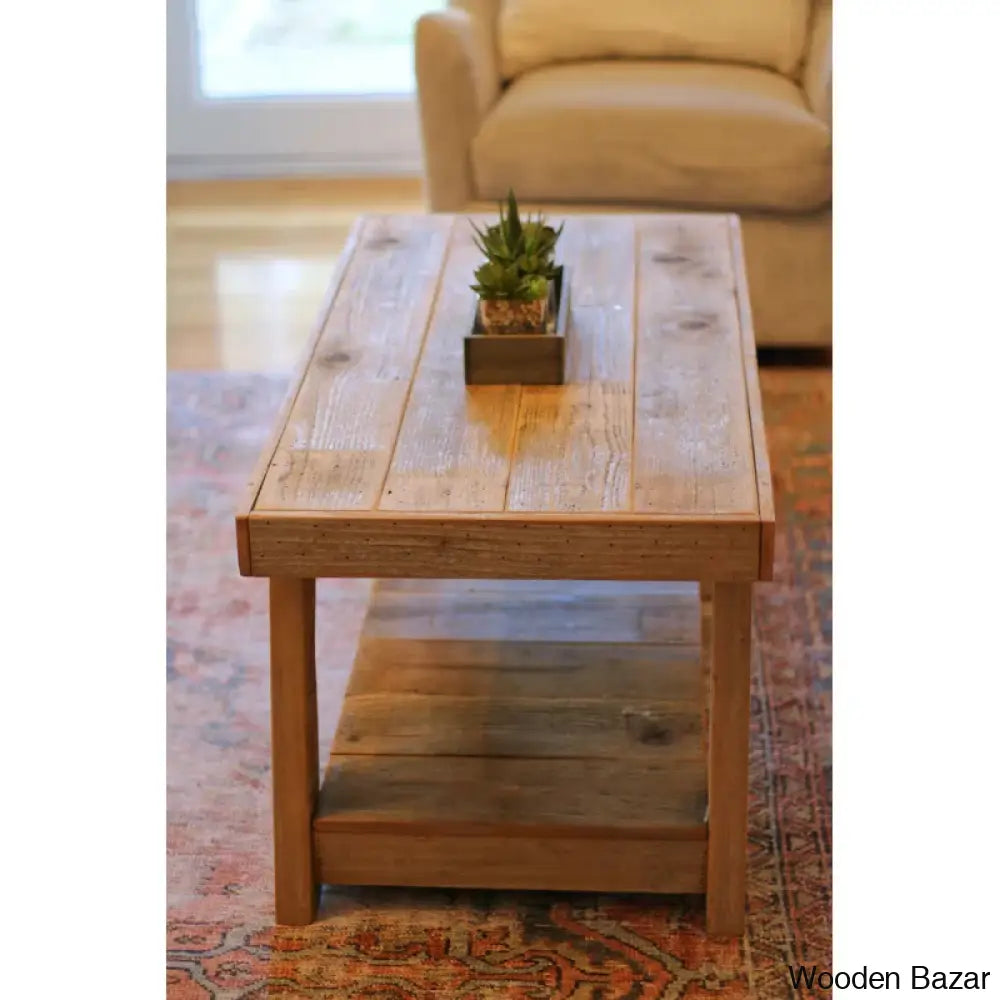 Annhey Pine Solid Wood Coffee And Center Table