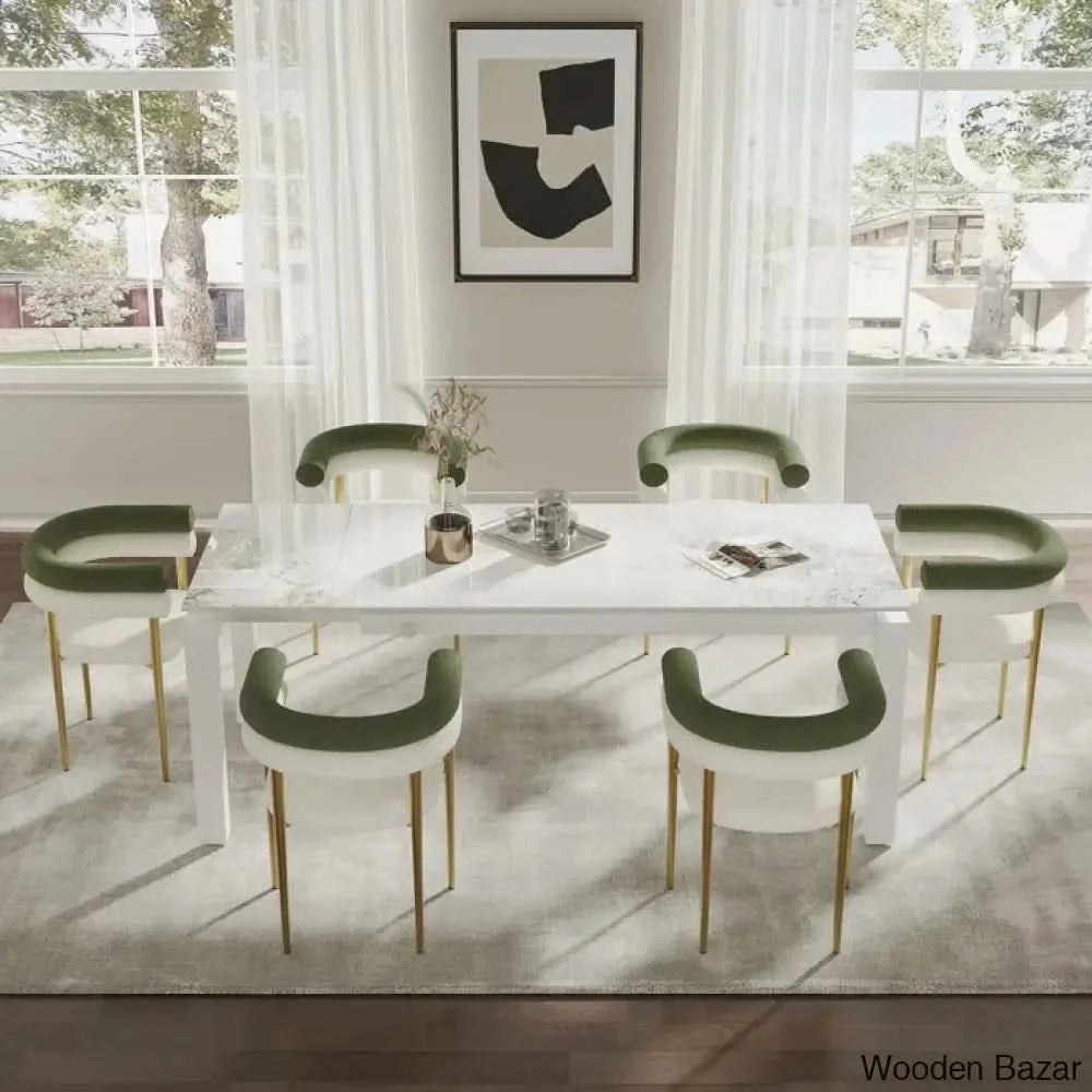 Antic Luxury Dining Table Set Modern Rectangular Sintered Stone ...