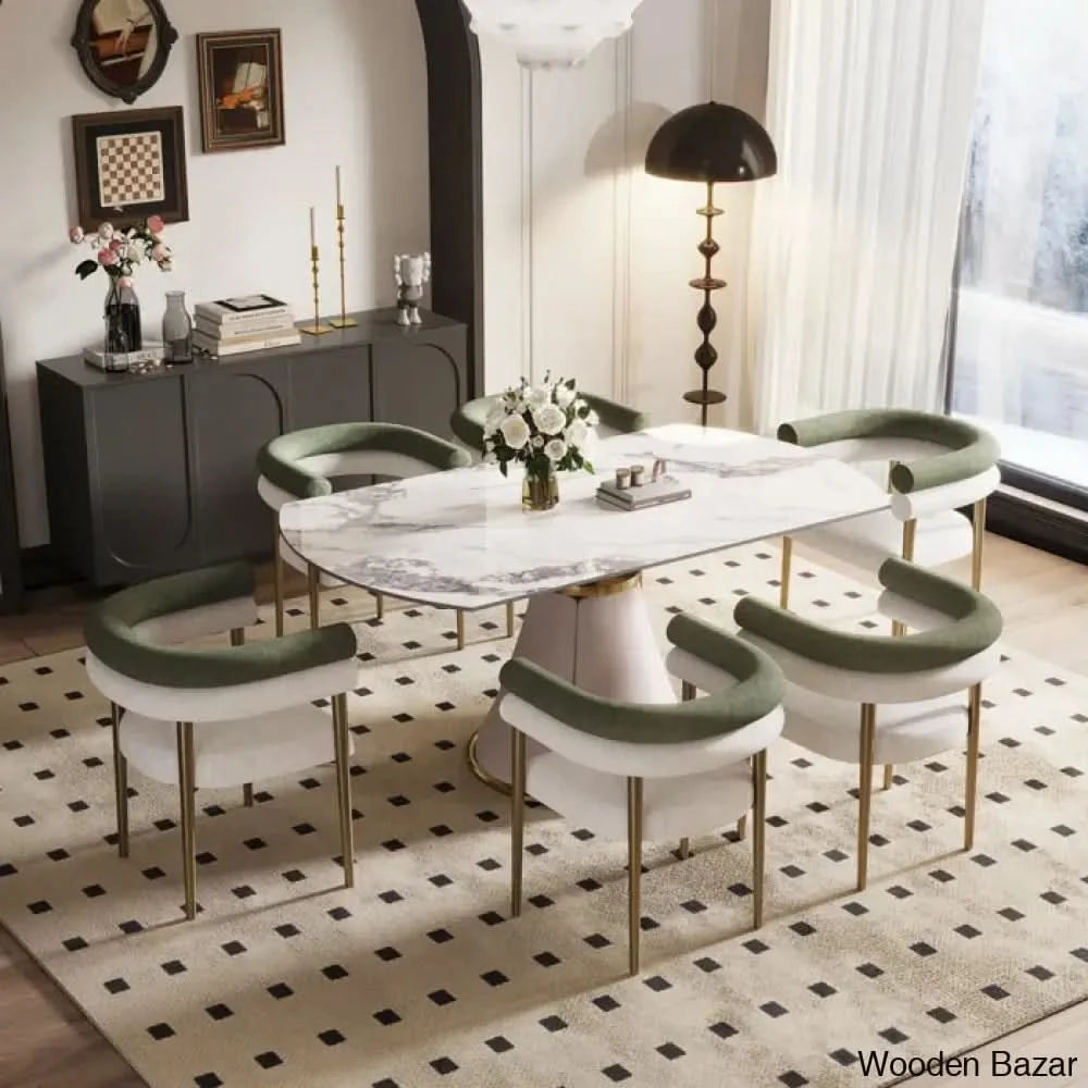 Antic Luxury Dining Table Set Modern Rectangular Sintered Stone ...