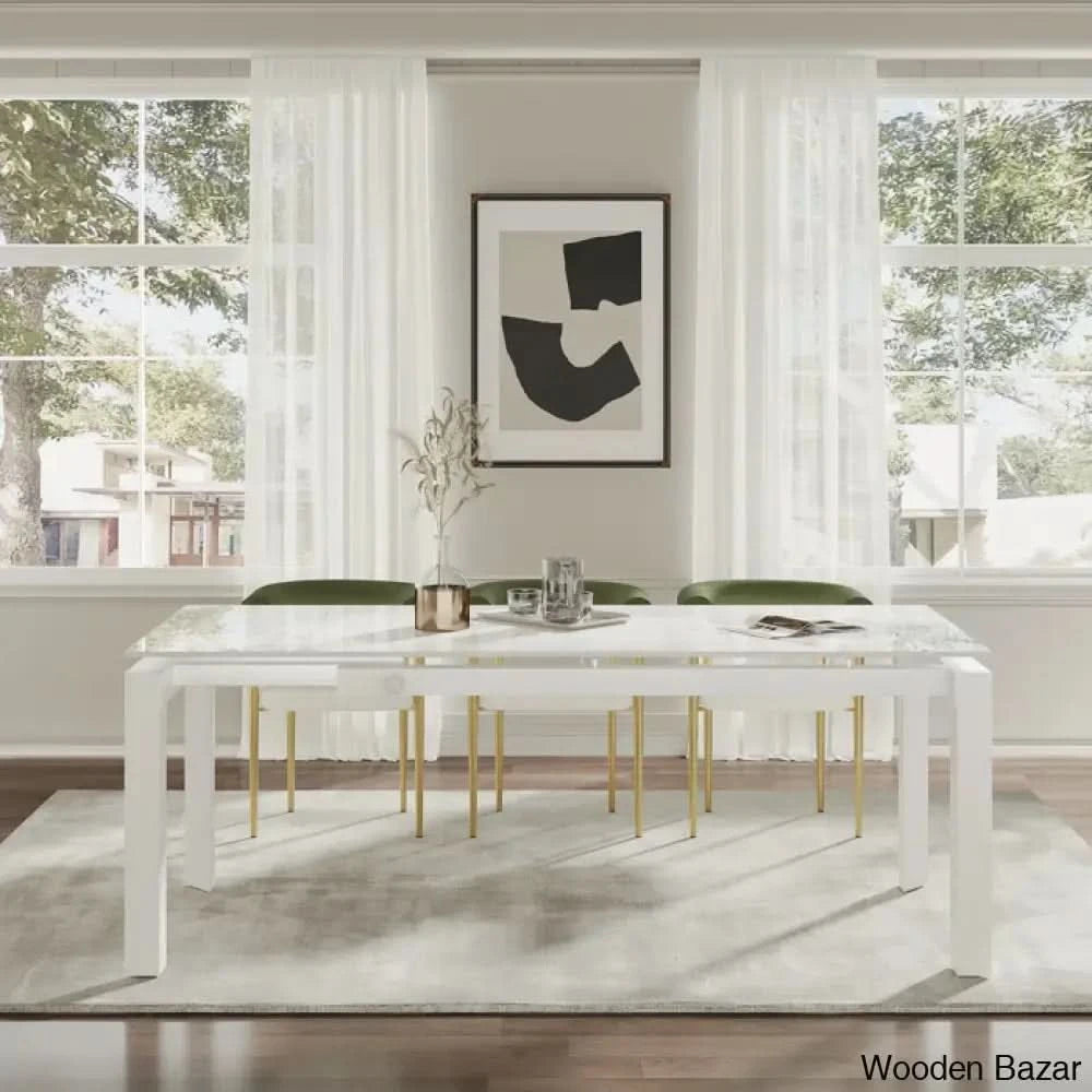 Antic Luxury Dining Table Set Modern Rectangular Sintered Stone ...