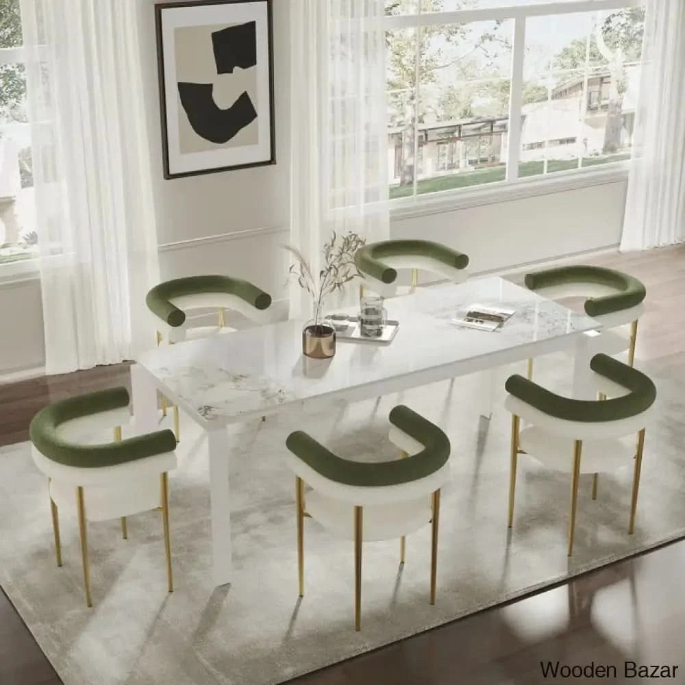 Antic Luxury Dining Table Set Modern Rectangular Sintered Stone ...