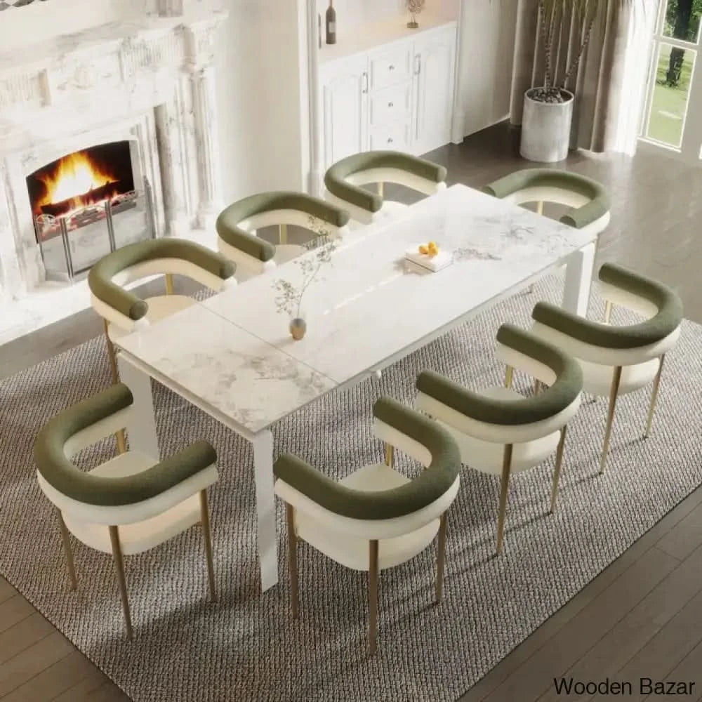 Antic Luxury Dining Table Set Modern Rectangular Sintered Stone ...