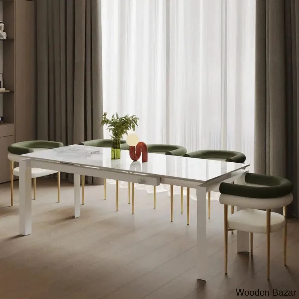 Antic Luxury Dining Table Set Modern Rectangular Sintered Stone ...