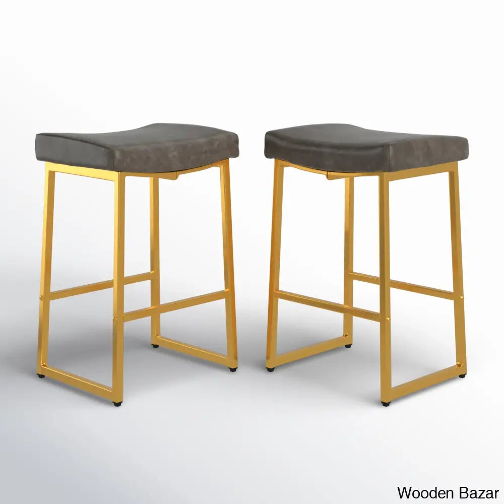 Antishaz Upholstered 24’’ Counter And Bar Stool With Metal Frame (Set Of 2)