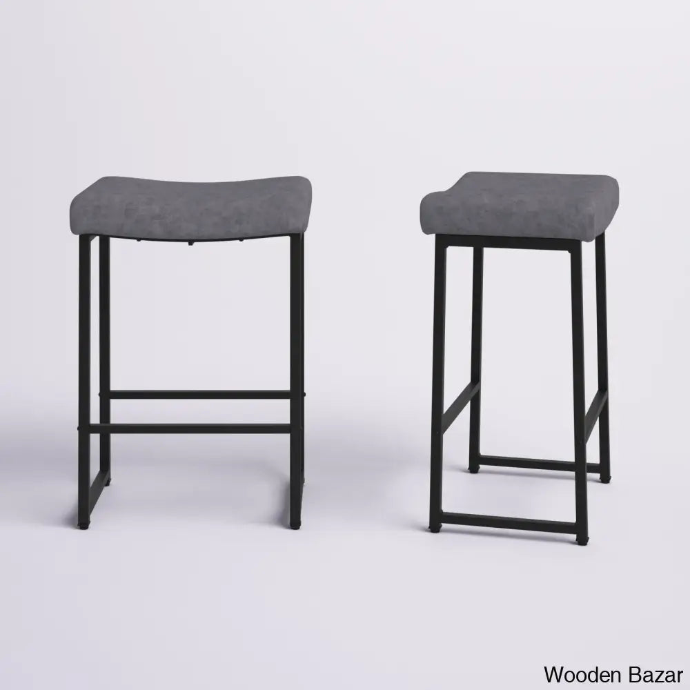 Antishaz Upholstered 24’’ Counter And Bar Stool With Metal Frame (Set Of 2)