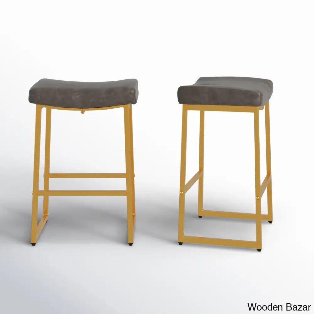 Antishaz Upholstered 24’’ Counter And Bar Stool With Metal Frame (Set Of 2)