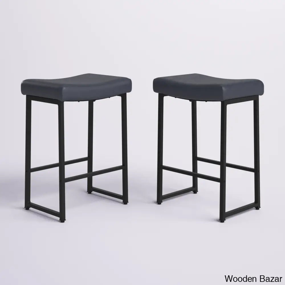 Antishaz Upholstered 24’’ Counter And Bar Stool With Metal Frame (Set Of 2)