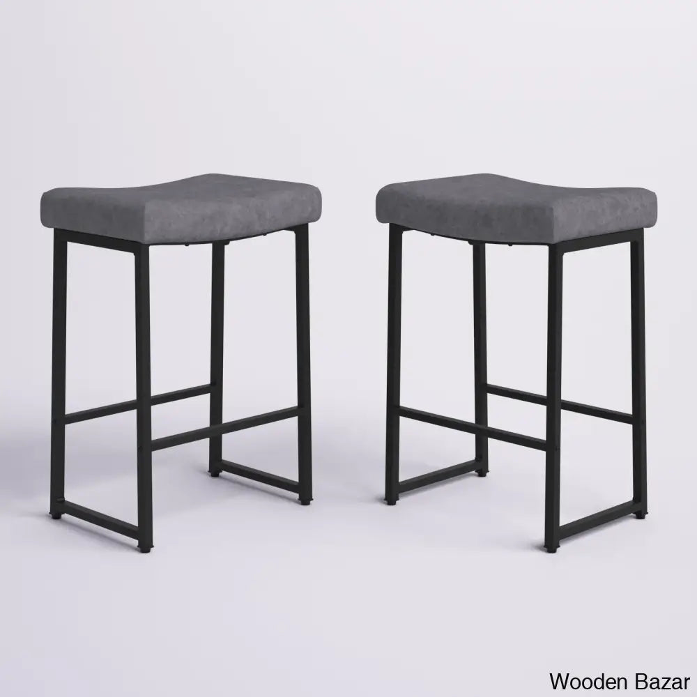 Antishaz Upholstered 24’’ Counter And Bar Stool With Metal Frame (Set Of 2)