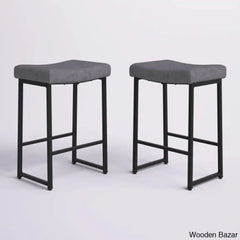 Antishaz Upholstered 24’’ Counter And Bar Stool With Metal Frame (Set Of 2)